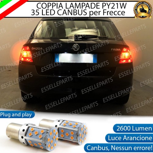 Coppia Frecce Posteriori PY21W 35 LED Canbus Skoda fabia MK3 pre-restyling con DRL