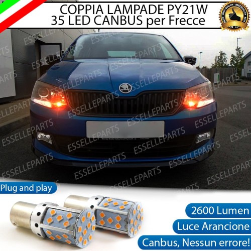 Coppia Frecce Anteriori PY21W 35 LED Canbus Skoda fabia MK3 pre-restyling con DRL