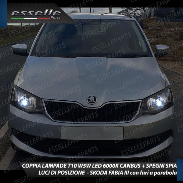 Conversione Fari Full LED 18000 Lumen 6000K bianco SKODA FABIA MK3 fari a parabola