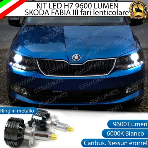 Kit Full LED H7 9600 Lumen 6000K Anabbaglianti Skoda fabia MK3 pre-restyling con DRL