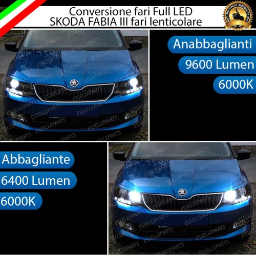 Conversione Fari Full LED 6000K bianco Skoda fabia MK3 pre-restyling con DRL LED