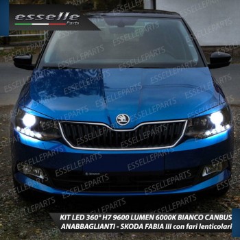 Conversione Fari Full LED 6000K bianco Skoda fabia MK3 pre-restyling con DRL LED