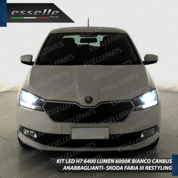 Kit Full LED H7 6400 Lumen 6000K bianco Anabbaglianti SKODA Fabia 3 Restyling
