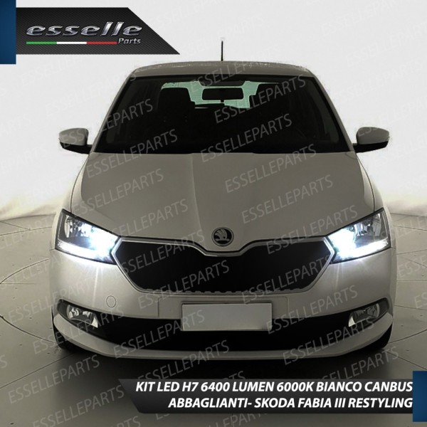 Kit Full LED H7 6400 Lumen 6000K bianco Abbaglianti SKODA Fabia 3 Restyling
