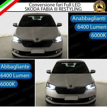 Conversione Fari Full LED 6000K bianco Skoda Fabia 3