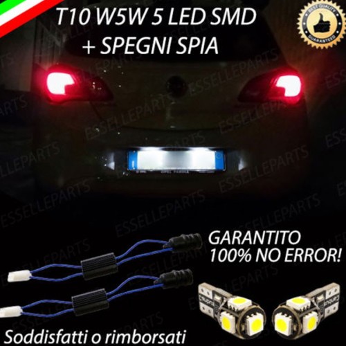 Coppia Luci Targa 5 LED Per Opel Corsa E Canbus 6000K Bianco Ghiaccio