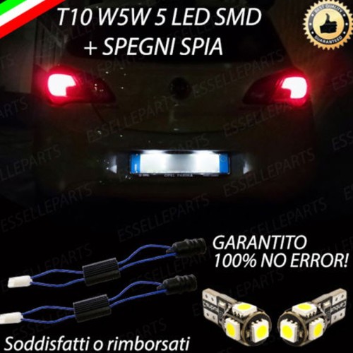 Luci targa 5 LED CANBUS T10 + emulatori spegni spia