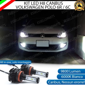 Kit Full LED H8 9800 Lumen 6000K bianco Fendinebbia per VW POLO 6R 6C Dal 2014