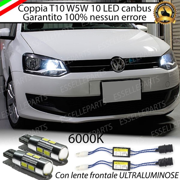 Luci posizione 10 LED Canbus 660 Lumen VW POLO 6R 6C DAL 2014 IN POI
