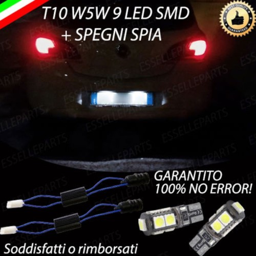 Coppia Luci Targa 9 LED Per Opel Corsa E Canbus 6000K Bianco Ghiaccio No Error