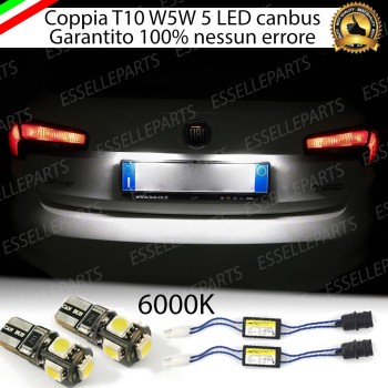 Coppia Luci Targa 5 LED Per Fiat Tipo MK2 Canbus 6000K Bianco Ghiaccio