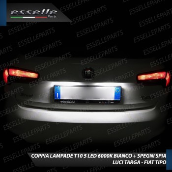 Coppia Luci Targa 5 LED Per Fiat Tipo MK2 Canbus 6000K Bianco Ghiaccio