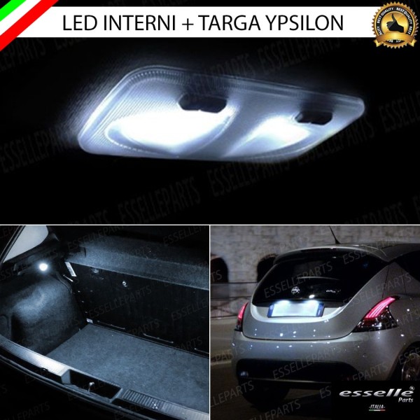 Kit LED interni completo + LED Targa 6000K Canbus Lancia Ypsilon 846 plafoniera doppia
