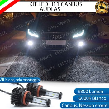 Kit Full LED Fendinebbia H11 9800 Lumen 6000K bianco per AUDI A5 8T PRE-RESTYLING