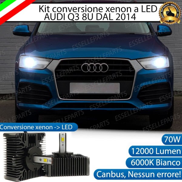 KIT LED D5S CONVERSIONE DA BIXENO A LED 12000 LUMEN 6000K AUDI Q3 8U FINO AL 2014