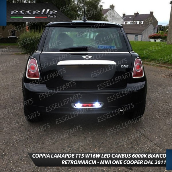 Coppia lampade Retromarcia T15 W16W 13 LED 6000K con lente Mini R56 dal 2011