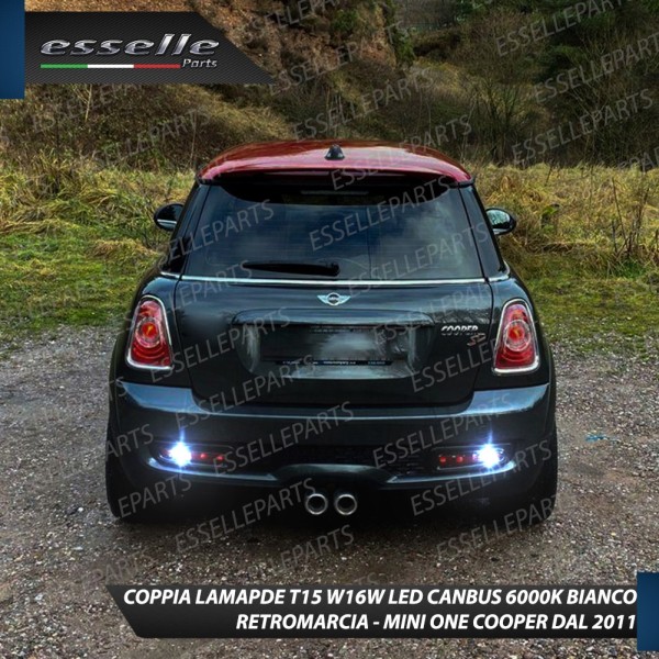 Coppia lampade Retromarcia T15 W16W 13 LED 6000K con lente Mini R56 dal 2011