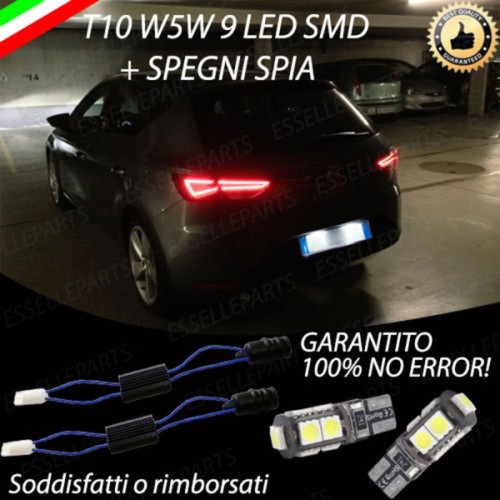 Coppia Luci Targa T10 W5W 9 LED canbus 6000K Bianco per Seat Leon 3 5F Restyling
