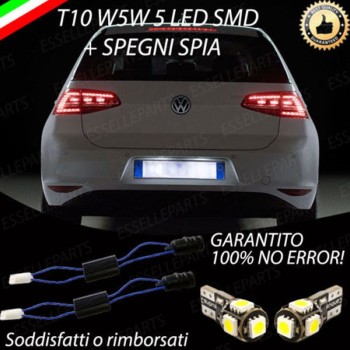 Coppia Luci Targa 5 LED Per Volkswagen Golf 7 Canbus 6000K Bianco Ghiaccio Coppia Luci Targa 5 LED Per Volkswagen Golf 7 Canbus 6000K Bianco Ghiaccio