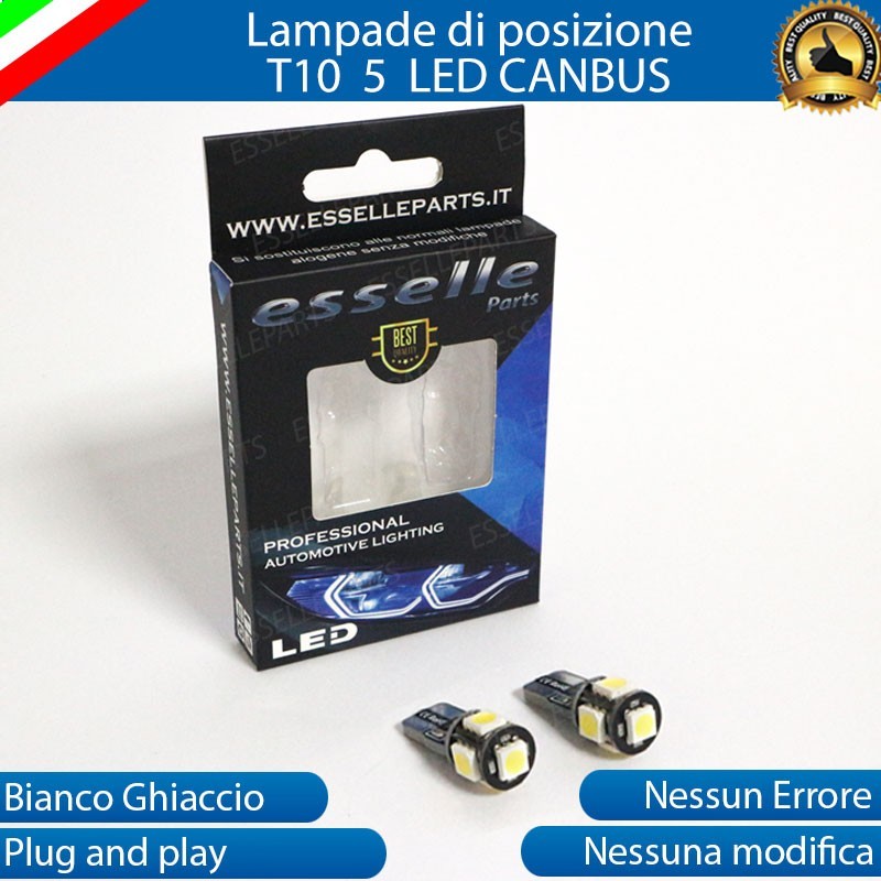 2 LAMPADINE T10 5 LED LUCE POSIZIONE HONDA SH 125 150 300 LUCE BIANCA 6000K