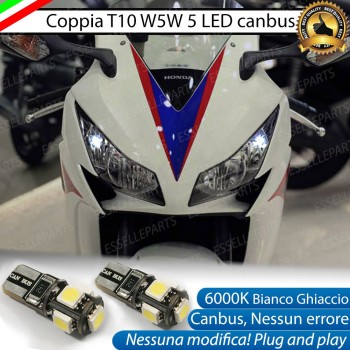 Luci posizione T10 5 LED Canbus Honda CBR 1000 RR 2008-2011 Fireblade Luci posizione T10 5 LED Canbus Honda CBR 1000 RR 2008-2011 Fireblade