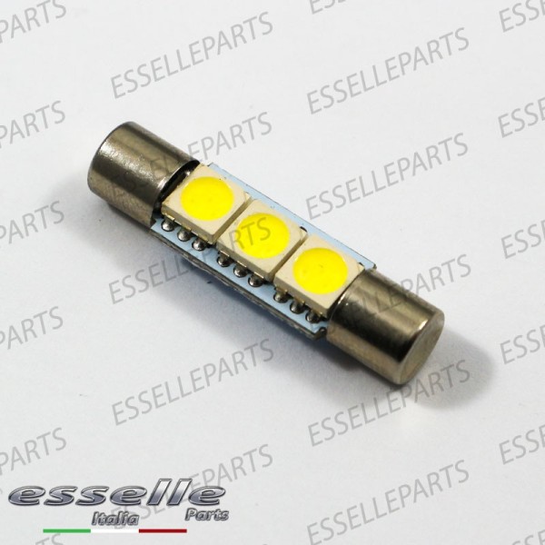 Coppia Lampade LED Siluro da 3 LED Canbus 31 mm 6000K bianco ghiaccio