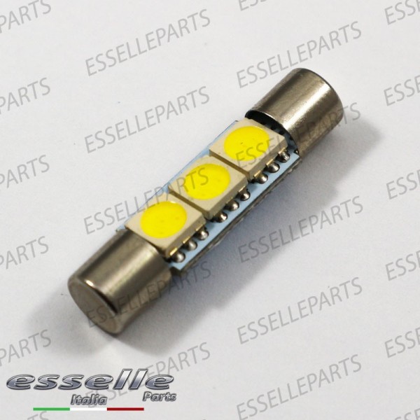 Coppia Lampade LED Siluro da 3 LED Canbus 31 mm 6000K bianco ghiaccio