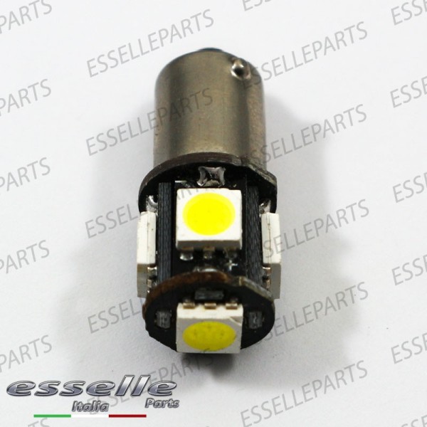 Coppia Lampade H6W 5 LED Canbus 6000K Bianco Ghiaccio