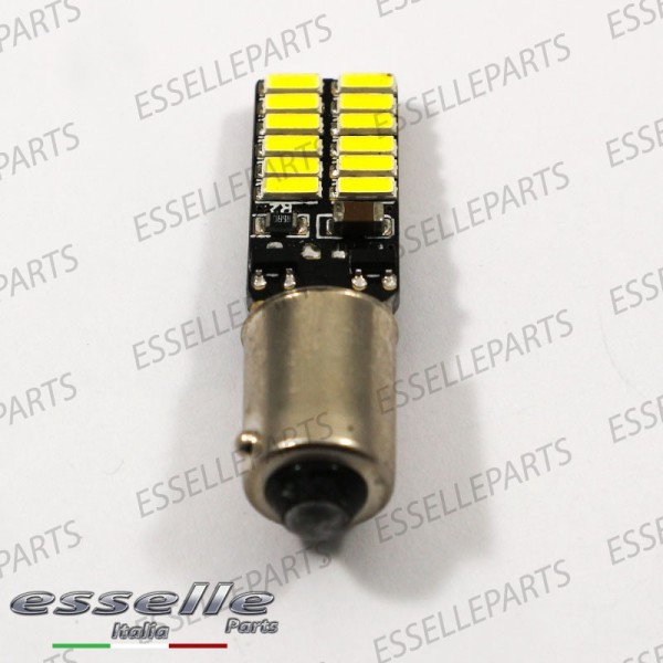 Coppia Lampade H6W 24 LED Canbus 6000K Bianco Ghiaccio