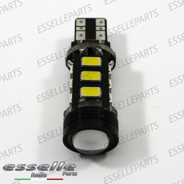 Coppia lampade T15 13 LED con lente frontale Canbus 6000K bianco ghiaccio