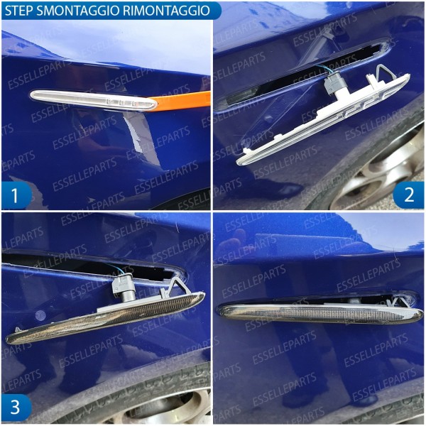 Placchette Dinamiche Bianco Trasparente Laterali 48 LED Frecce Per Alfa Romeo Giulietta