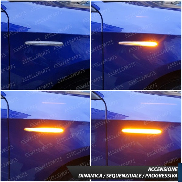 Placchette Dinamiche Bianco Trasparente Laterali 48 LED Frecce Per Alfa Romeo Giulietta