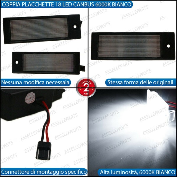 Coppia placchette luci targa 18 LED 6000K Hyundai Tuscon pre-restyling fino al 06/2018