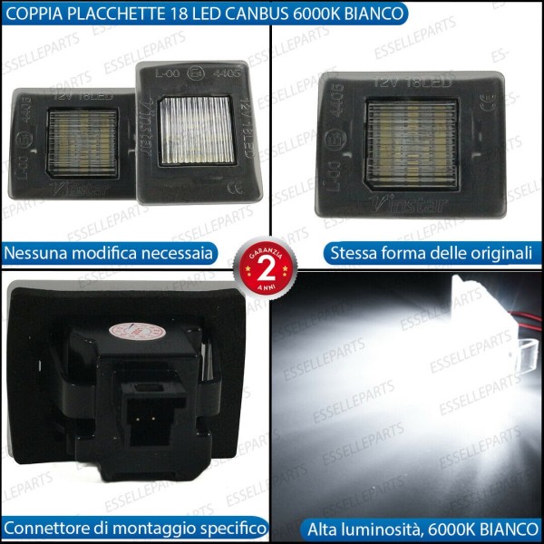 Placchette Luci Targa Led MERCEDES GLA X156 canbus 6000k placchetta