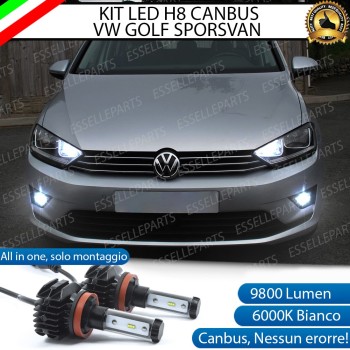 Kit Full LED Fendinebbia H11 9800 Lumen 6000K bianco per VW GOLF SPORTSVAN