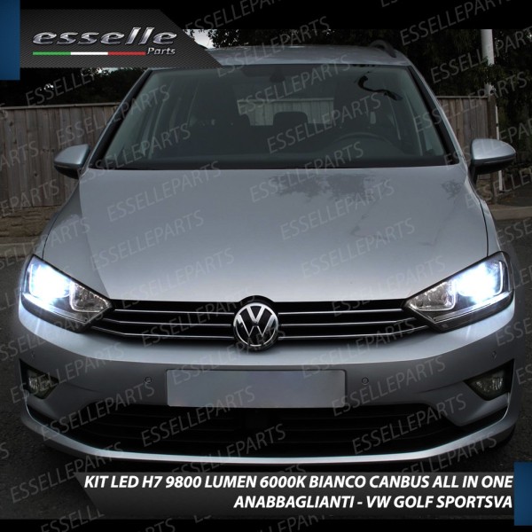 Kit Full LED H7 9800 Lumen 6000K bianco Anabbaglianti VW GOLF Sportsvan Fino al 2016