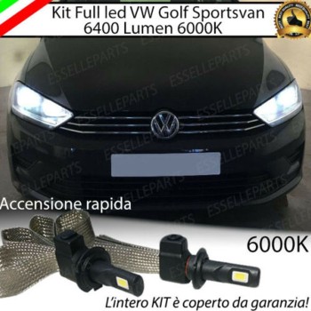 Kit Full LED H7 6400 Lumen 6000K bianco Anabbaglianti VW GOLF SPORTSVAN fino al 2016