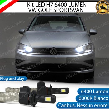 Kit Full LED H7 6400 Lumen 6000K bianco Abbaglianti VW GOLF SPORTSVAN DAL 2017 IN POI