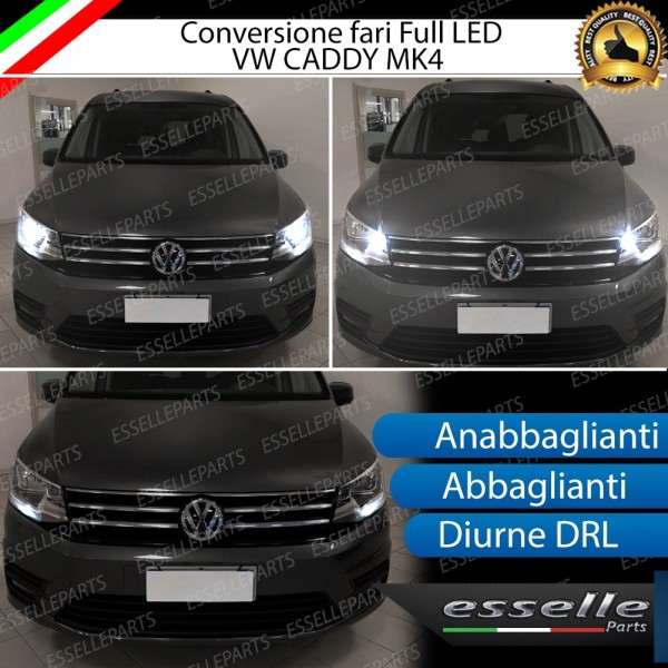 Conversione Fari Full LED 6000K bianco VW CADDY MK4 con fari a parabola doppia