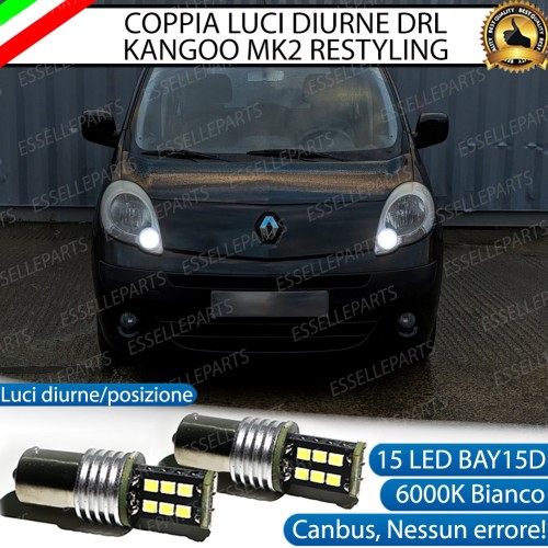 Coppia lampade Luci Posizione Diurne DRL 15 LED BAY15D P21/5W Renault Kangoo 2