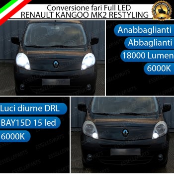 Conversione Fari Full LED 6000K bianco Renault Kangoo 2 Restyling