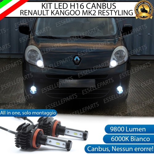 Kit LED H16 Per Renault Kangoo 2 Restyling Fendinebbia 9800 Lumen 6000K Canbus