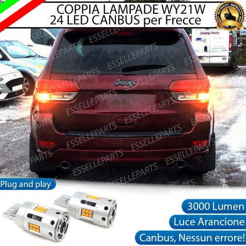 Coppia Lampade T20 WY21W 24 LED CANBUS 3.0 PER FRECCE DIREZIONALI POSTERIORI JEEP GRAND CHEROKEE IV RESTYLING