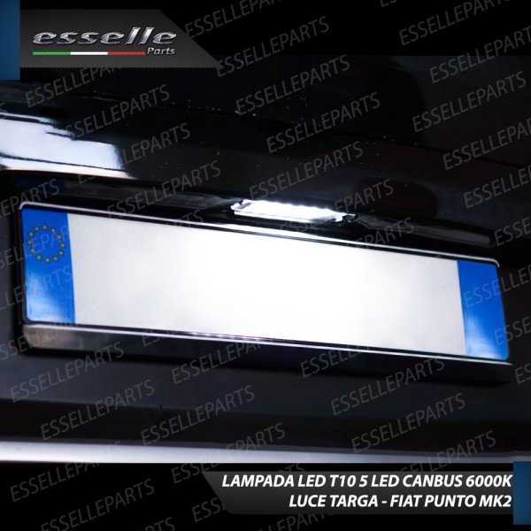Lampada LED Luce Targa 5 LED Canbus 6000K Fiat Punto MK2 Dal 2001