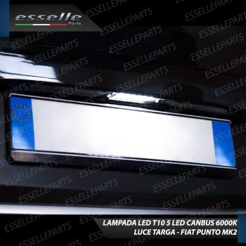 Lampada LED Luce Targa 5 LED Canbus 6000K Fiat Punto MK2 Dal 2001