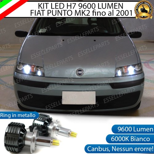 Kit Full LED H7 9600 Lumen 6000K bianco Anabbaglianti Fiat Punto MK2 Fino al 2000