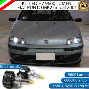 Kit Full LED H7 9600 Lumen 6000K bianco Anabbaglianti Fiat Punto MK2 Fino al 2000