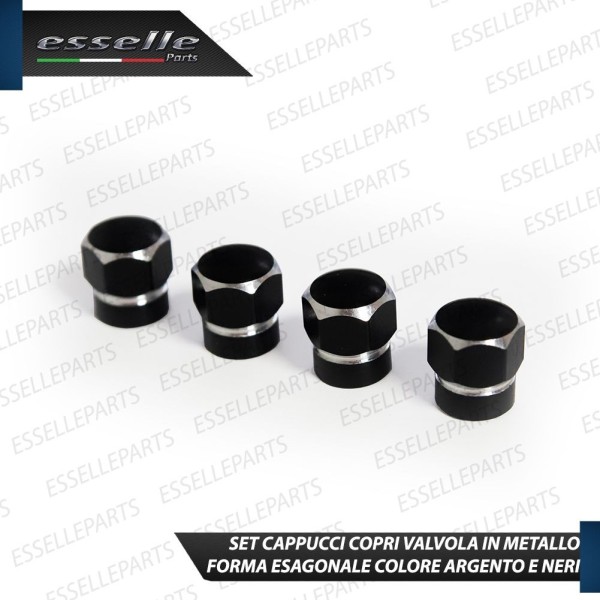 Set 4 Tappi Coprivalvola Neri in alluminio per Mitsubishi Space Star II