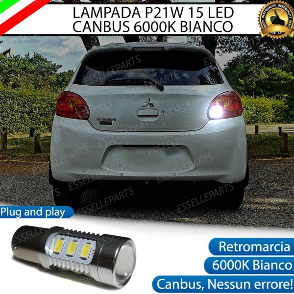 Lampada P21W LED con lente Retromarcia MITSUBISHI SPACE STAR 2 con fari Alogeni
