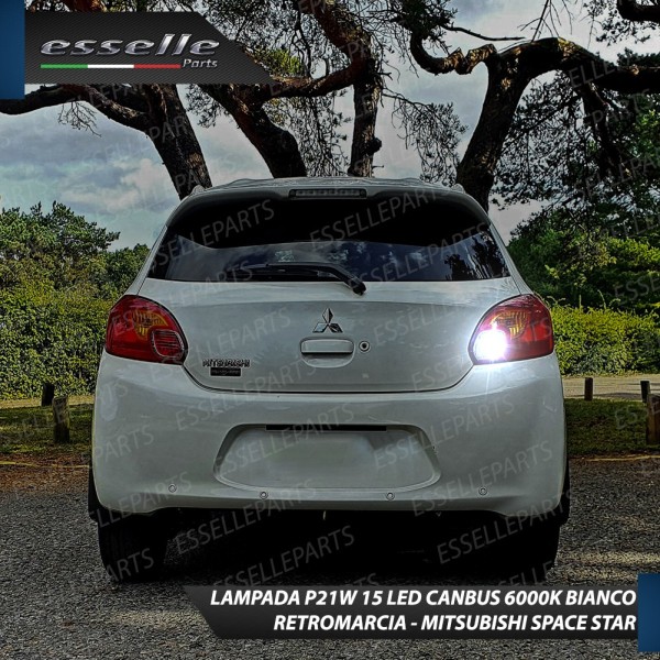 Lampada P21W LED con lente Retromarcia MITSUBISHI SPACE STAR 2 con fari Alogeni